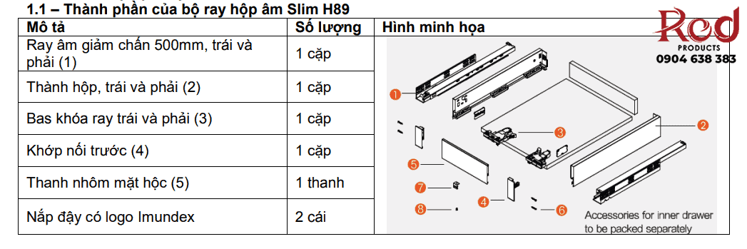 Ray hộp Imundex màu xám 7273021/22/23 1