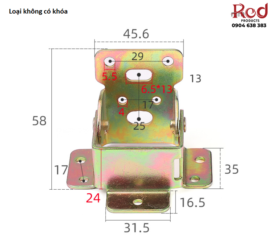 Bản lề tự khóa gấp 90 độ BTS-FH90 4