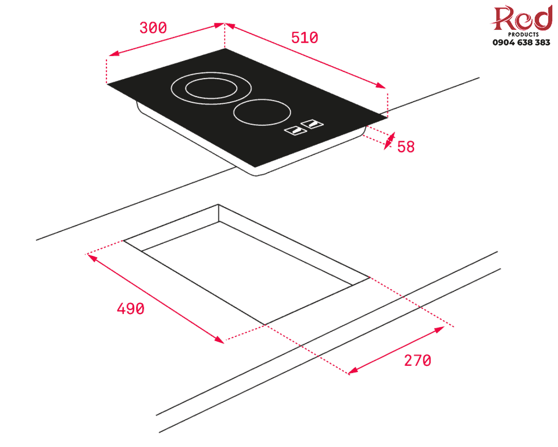 Bếp hồng ngoại đôi âm tủ Teka TZC 32320 TTC