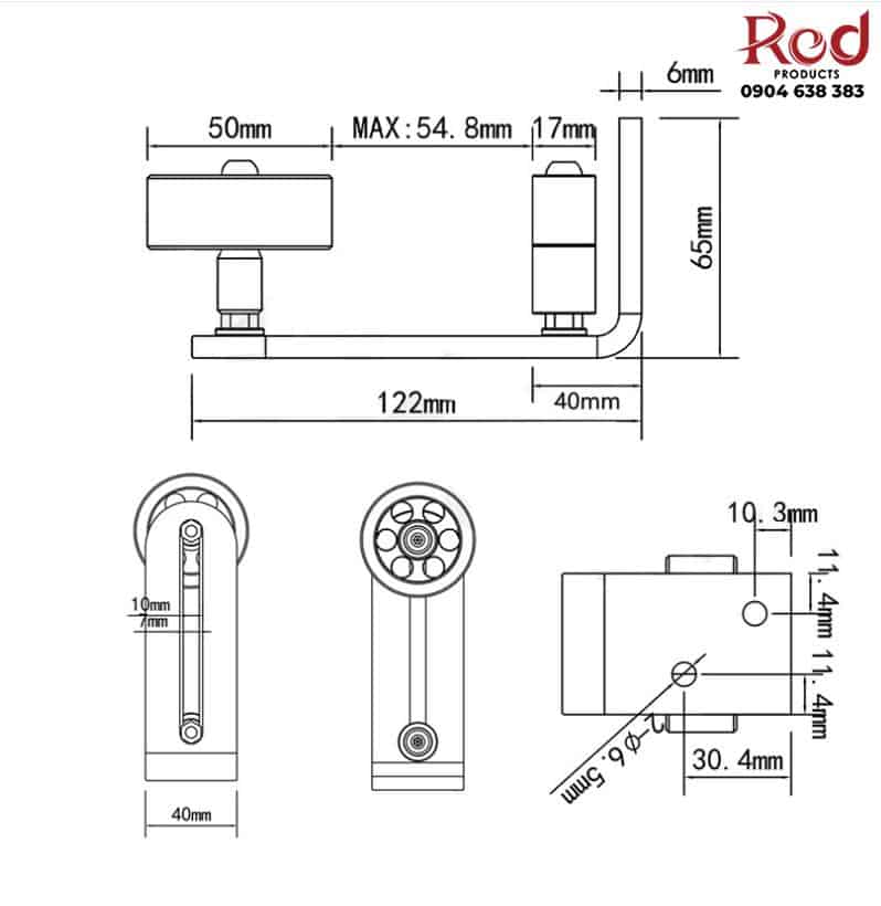 Dẫn hướng cửa lùa cửa lùa barn door cao cấp ZF-S8.1 6