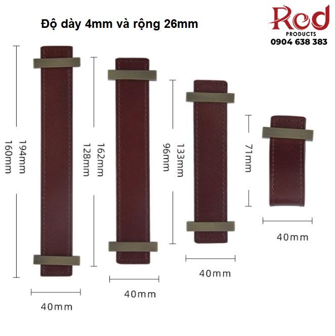 Tay nắm tủ bằng da bò nhập khẩu màu đỏ SHH067RG 4