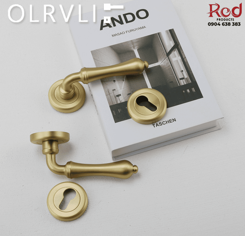 Khóa cửa phòng Italy olrvli đồng vàng mờ OVLI 006-6 6