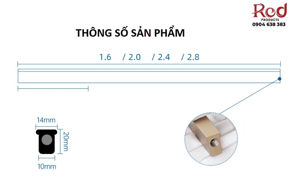 Thanh chống cong cánh tủ không xẻ rãnh BTC-SDH 5