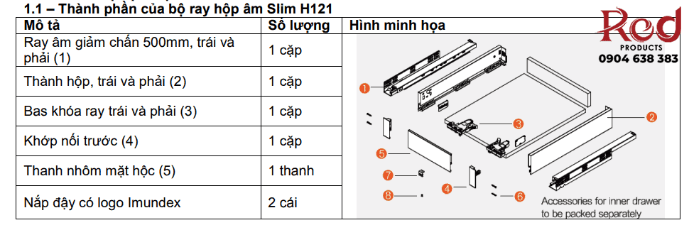 Ray hộp Imundex màu xám 7273021/22/23 2