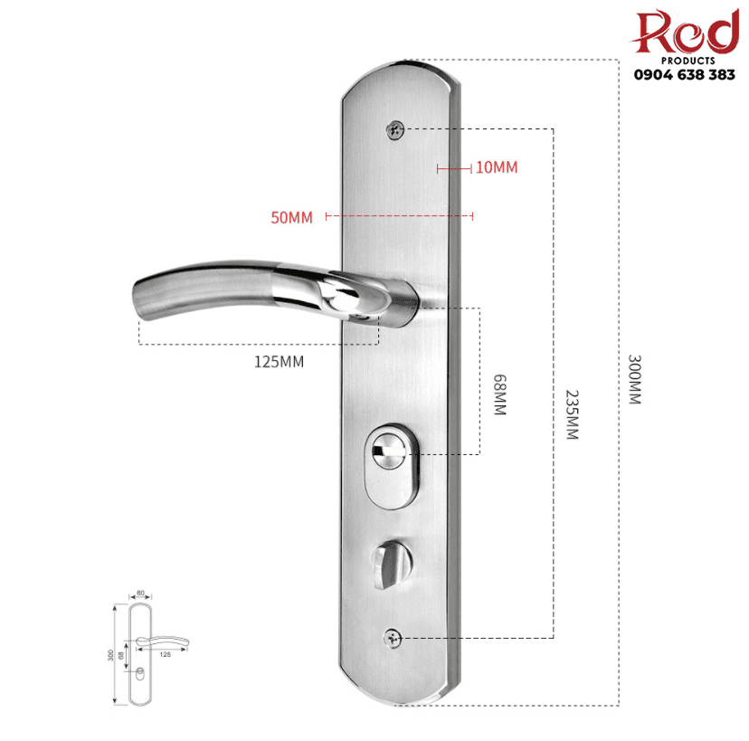 Khóa cửa chính cửa phòng Inox 304 cao cấp FG-812 19