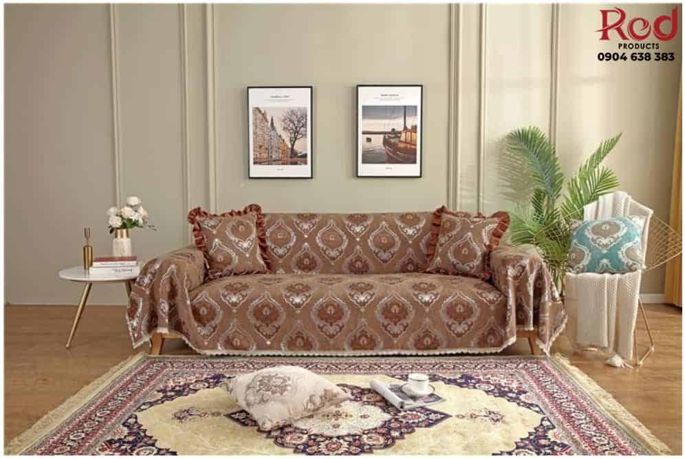 Tấm bọc ghế sofa vải cotton chenille jacquard HEP23 29