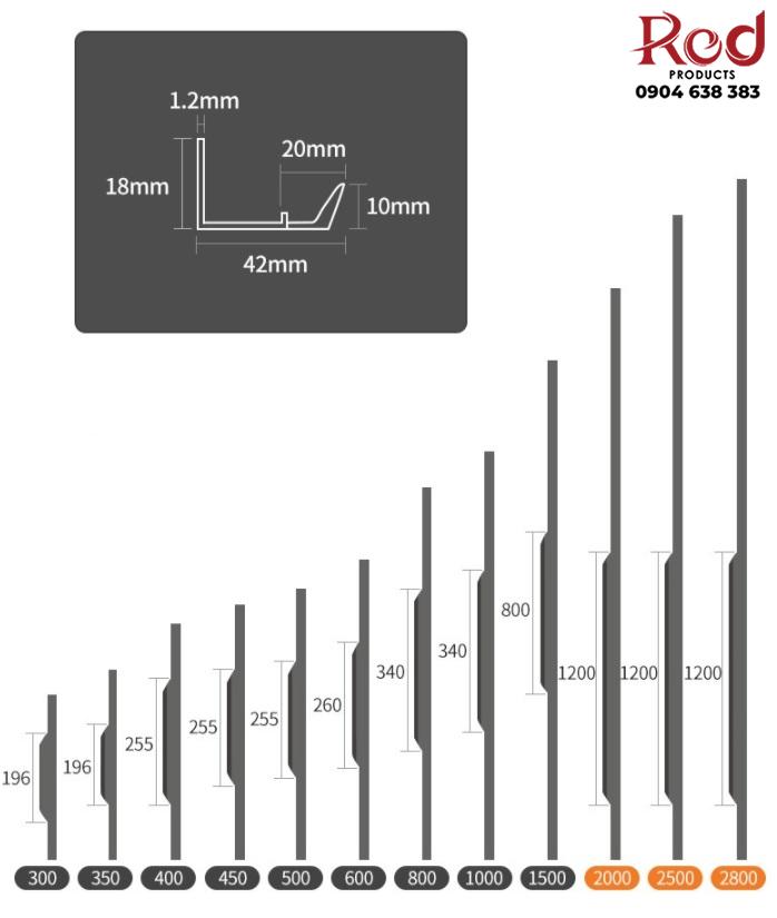 Tay nắm tủ dài hợp kim nhôm không xẻ rãnh CH5035 20