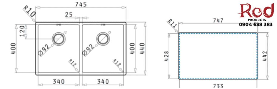 Chậu rửa bát inox Bosch HMH.101031301 2