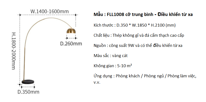 Đèn sàn trang trí phòng khách hình cần câu FDL5001 21