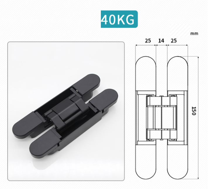 Bản lề âm chữ thập cửa gỗ có điều chỉnh nhiều tải trọng DFL-L030A 21