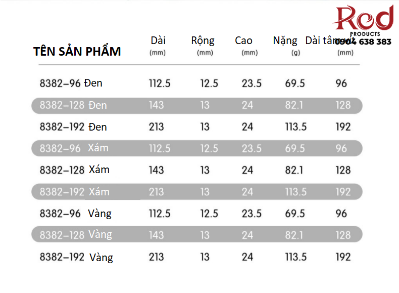 Tay nắm tủ bếp hiện đại tối giản màu xám PWG8382G 13