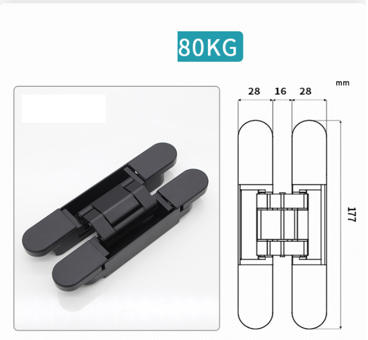 Bản lề âm chữ thập cửa gỗ có điều chỉnh nhiều tải trọng DFL-L030A 23