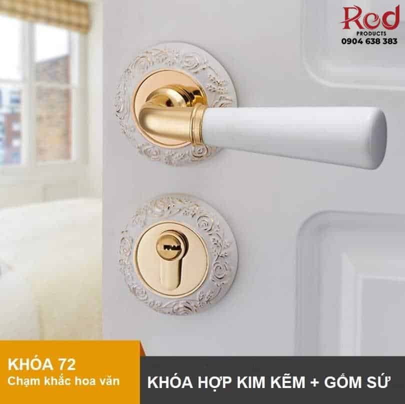 Khóa cửa phòng tay nắm gốm sứ cao cấp INN72 5