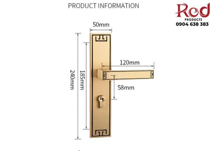 Khóa cửa phòng ngủ cổ điển bằng đồng BR53-73 23