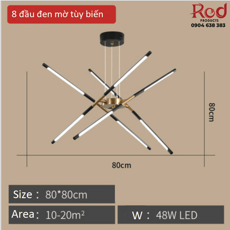 Đèn thả bàn hiện đại màu đen HSF7821B7