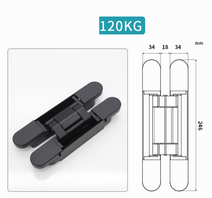 Bản lề âm chữ thập cửa gỗ có điều chỉnh nhiều tải trọng DFL-L030A 25