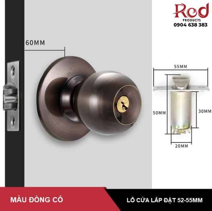 Ổ khóa cửa tròn inox 304 nhiều màu GR587S 8