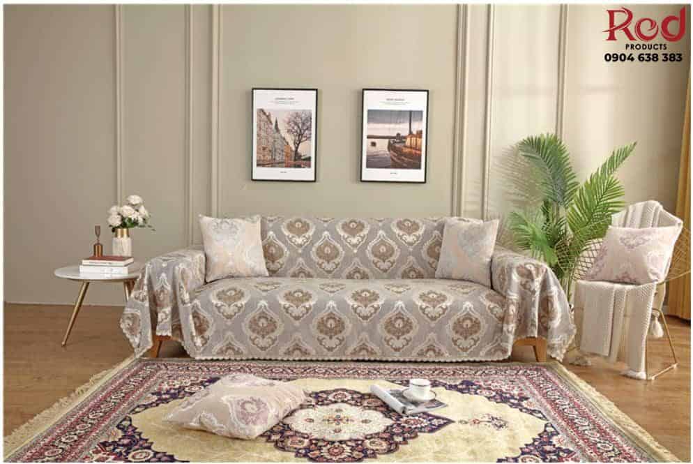 Tấm bọc ghế sofa vải cotton chenille jacquard HEP23 11