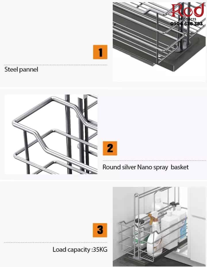 Kệ để hóa chất vệ sinh tẩy rửa dưới tủ bếp Taura CK039 6