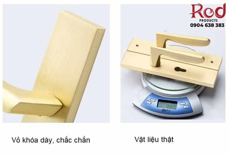 Khóa cửa tay gạt cửa phòng màu vàng cao cấp A689-95 6