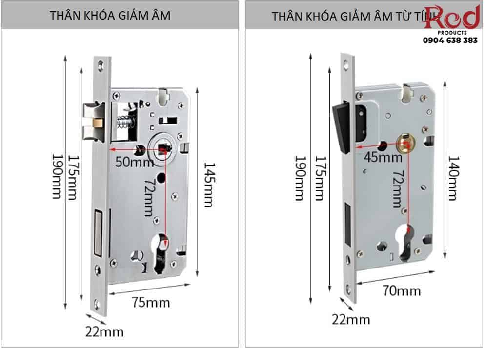 Khóa cửa phân thể thân khóa từ tính B7-2006 24