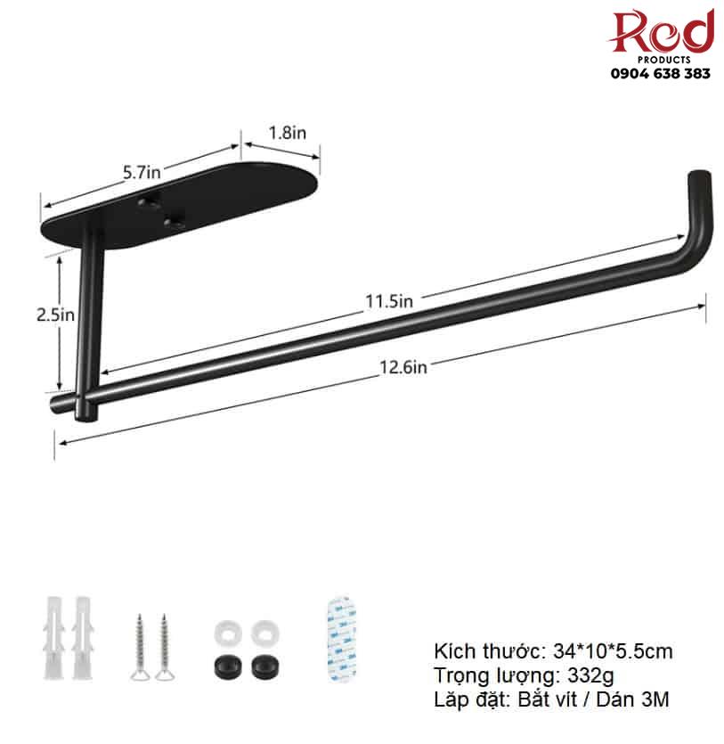 Giá treo 34mm màu đen bắt vít