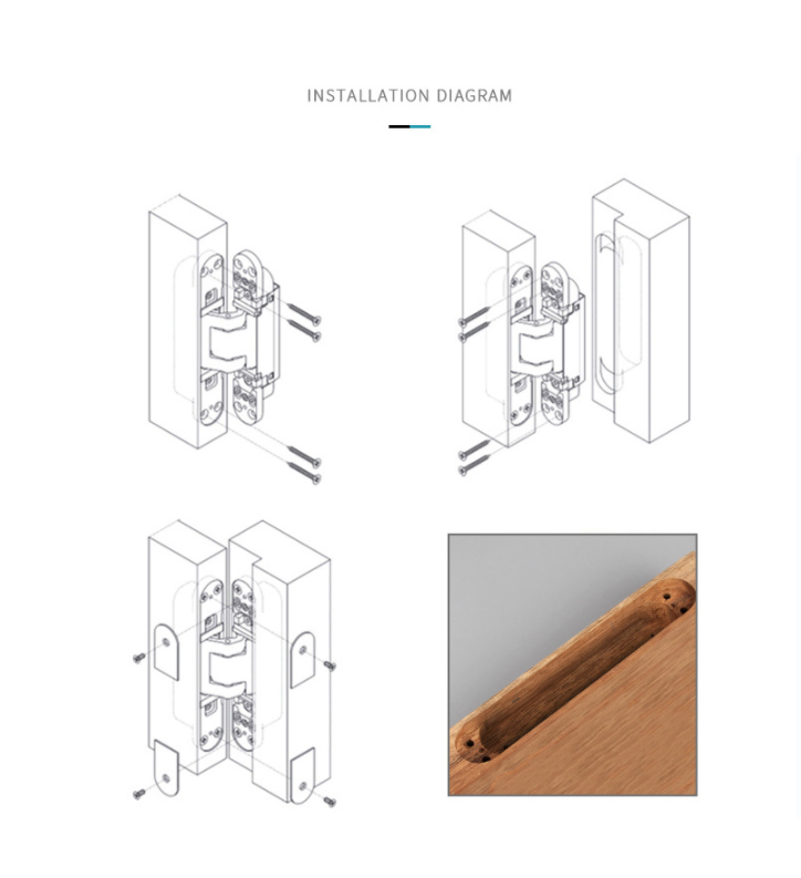 Bản lề âm chữ thập cửa gỗ có điều chỉnh nhiều tải trọng DFL-L030A 27