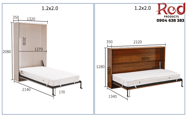 Phụ kiện giường 1.2m kết hợp sofa BTC1200S 4