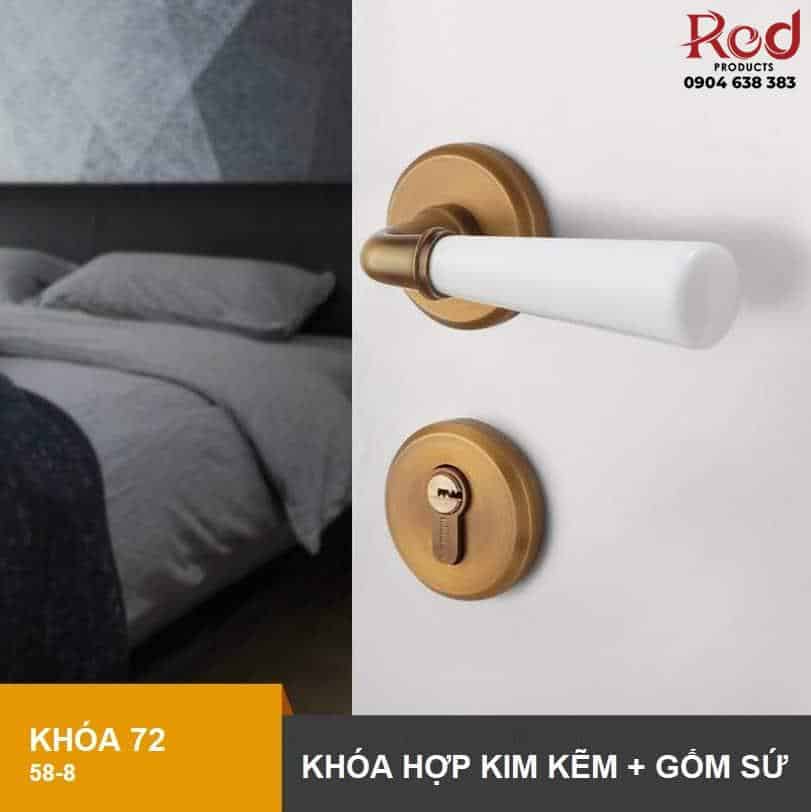 Khóa cửa phòng tay nắm gốm sứ cao cấp INN72 4