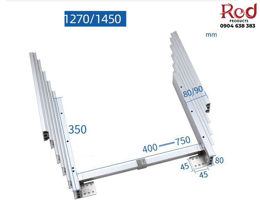 Ray bàn âm đa năng mở rộng phẳng BTCR1270-1450 3