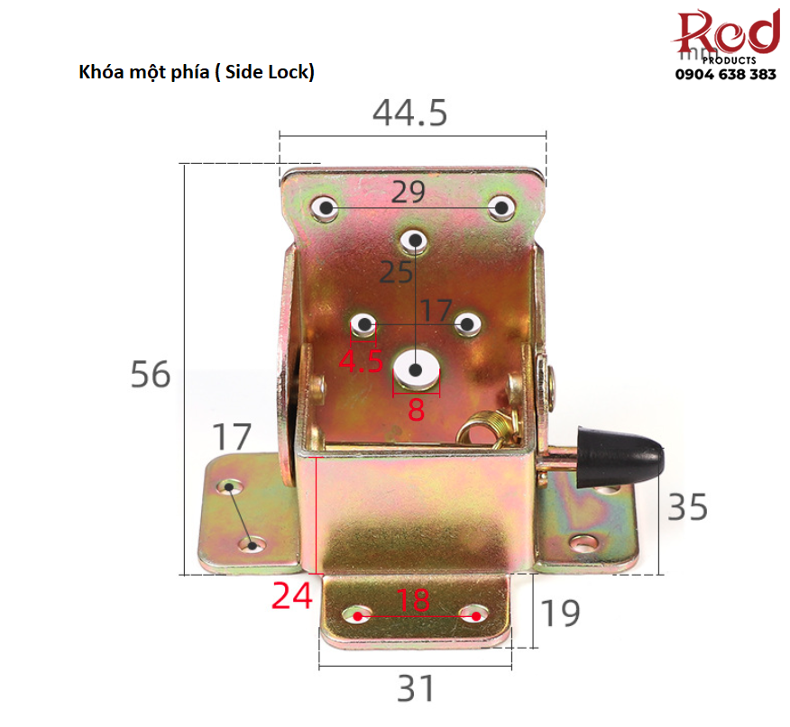 Bản lề tự khóa gấp 90 độ BTS-FH90 6