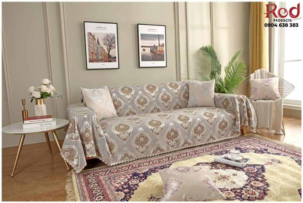 Tấm bọc ghế sofa vải cotton chenille jacquard HEP23 12