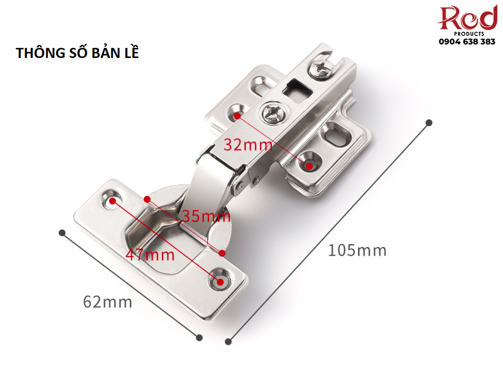 Bản lề bật nhấn mở toàn phần thép mạ nikel MX-PH35 4