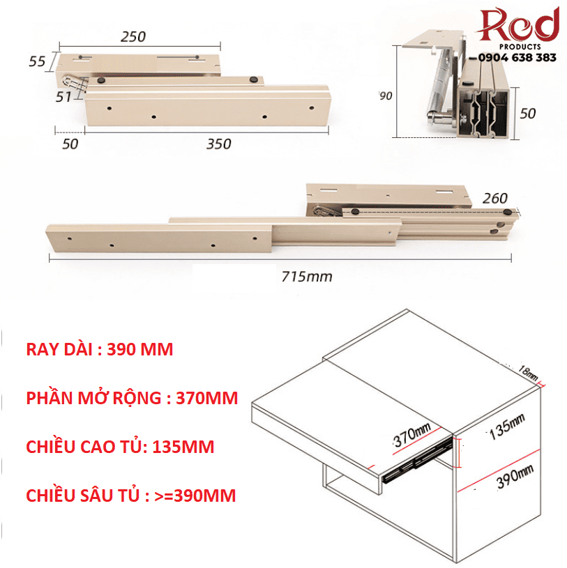 Phụ kiện bàn xếp nâng hạ âm tủ BTC-CN19 5