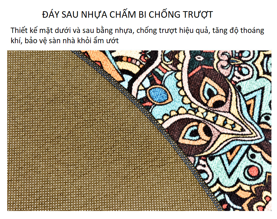 Thảm tròn trải sàn Bohemia bằng sợi tổng hợp NBT005 15