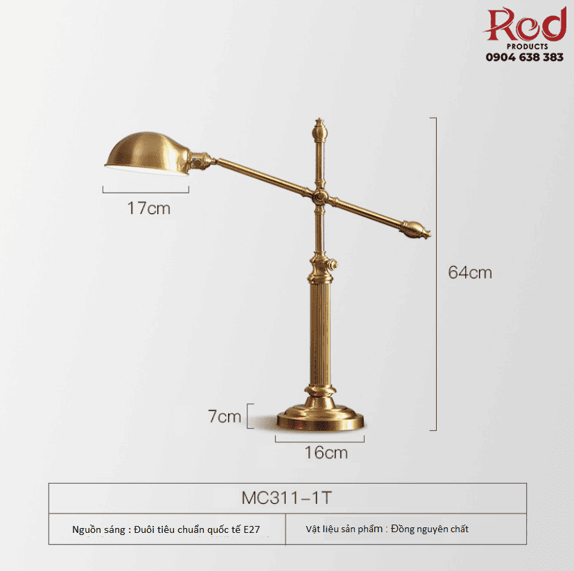 Đèn bàn bằng đồng nguyên chất MC311-1T 10