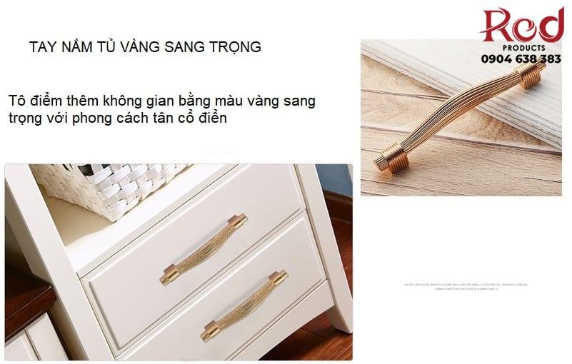 Tay nắm tủ cổ điển sang trọng màu vàng OFI.K2 4