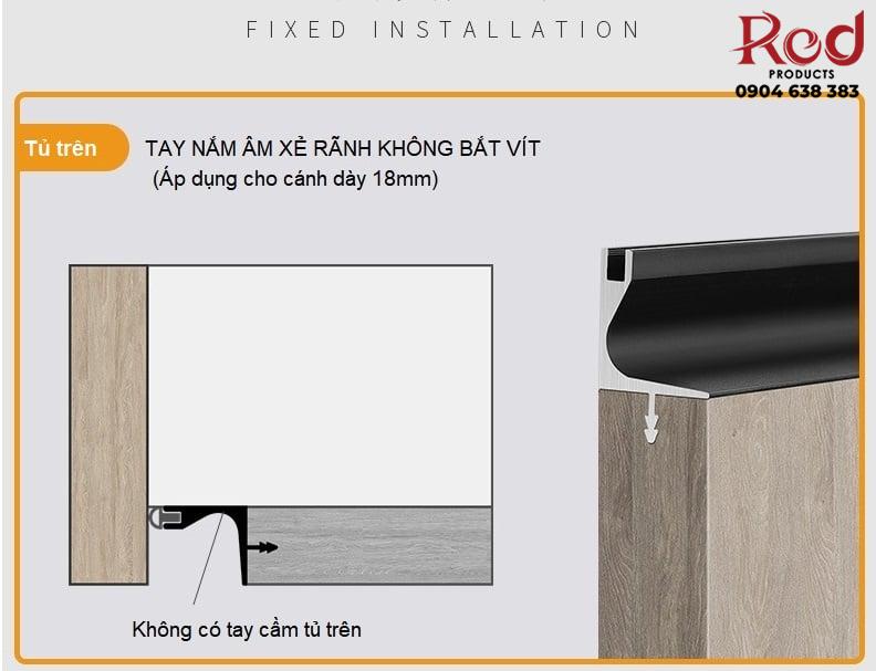 Tay nắm âm xẻ rãnh bếp trên dạng thanh 3m MLS01U 10