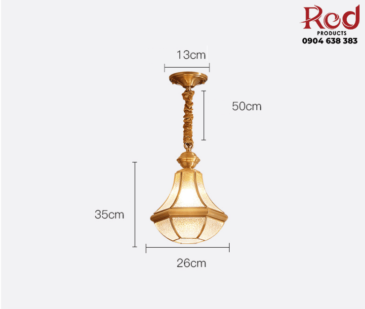 Đèn thả trần phòng khách bằng đồng cao cấp MC371-1D 6