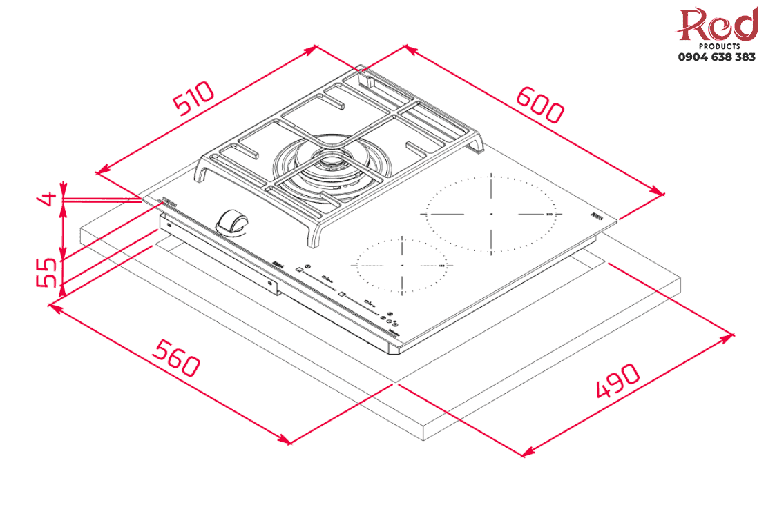 Bếp từ kết hợp ga 3 vùng nấu Teka JZC 63312 ABB 10