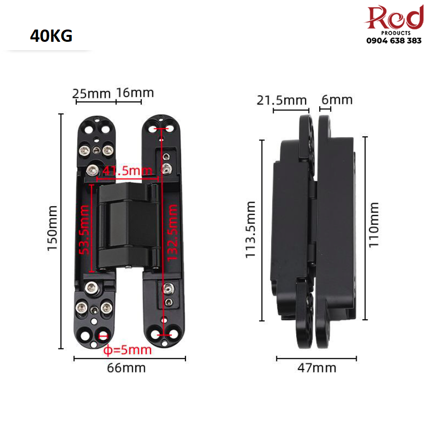 Bản lề chữ thập âm cửa nhiều tải trọng BTC-HC 40/120 4