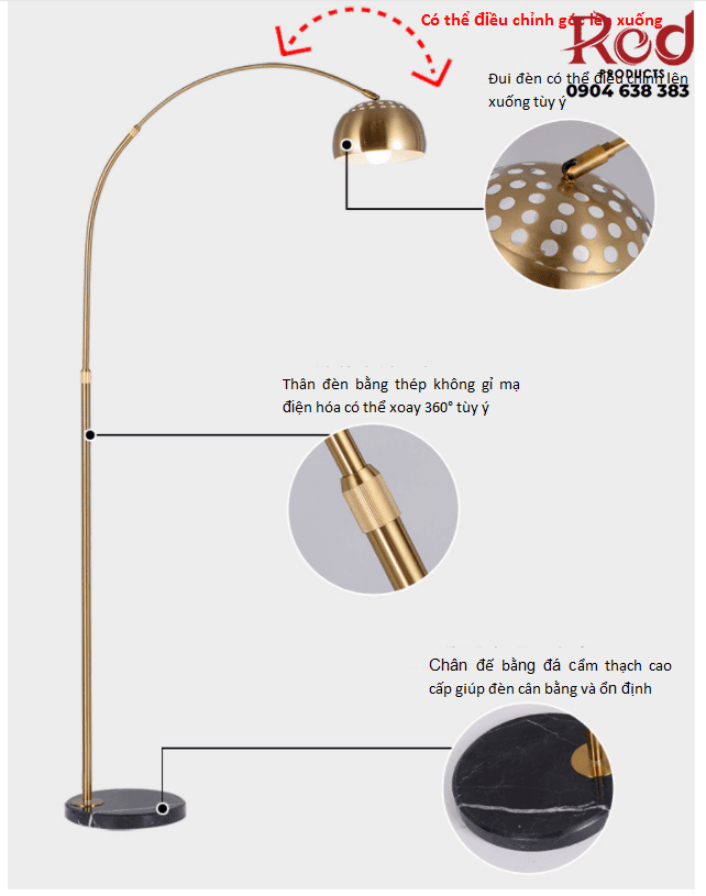 Đèn sàn sopha phòng ngủ phong cách Bắc Âu FDL8088 10