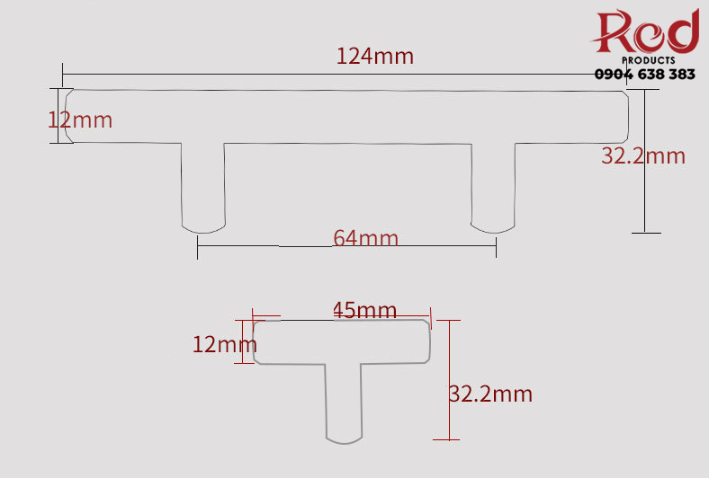 Kích thước tay nắm tủ inox 304