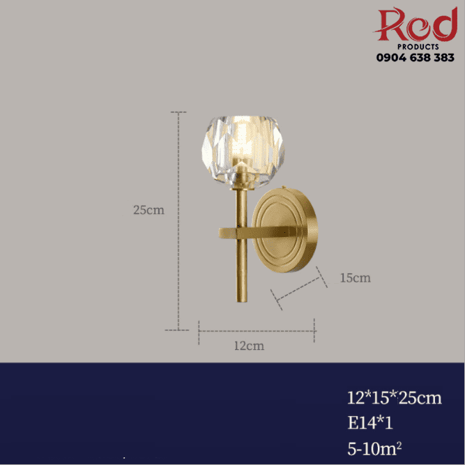 Đèn treo tường cổ điển bằng đồng thau DOF.B6060 9