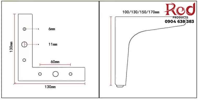 Chân bàn đinh ba kệ Tivi ghế sofa bằng thép JBG-3XJ 13