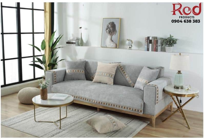 Khăn phủ sofa vải mềm chống trượt nhiều màu HEP70 13