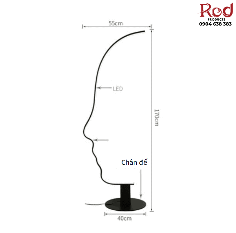 Đèn cây đứng mặt người nghệ thuật trang trí cao cấp XH008J