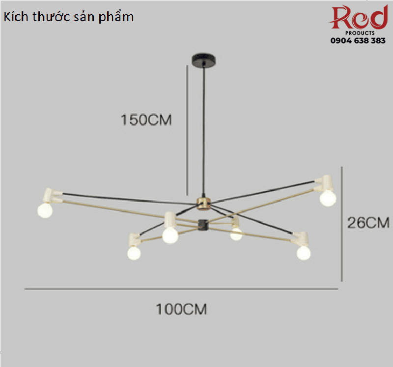 Đèn thả trần nhiều bóng hiện đại tối giản HX124 10