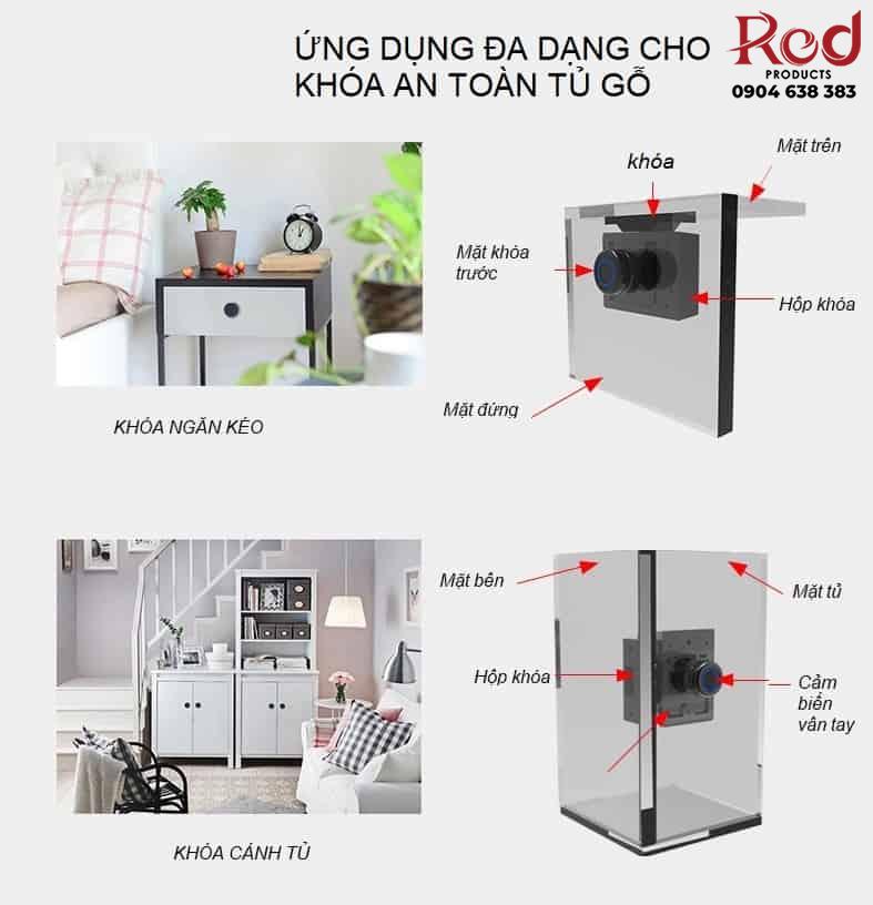 Khóa vân tay mini cho ngăn kéo tủ YLF033 10