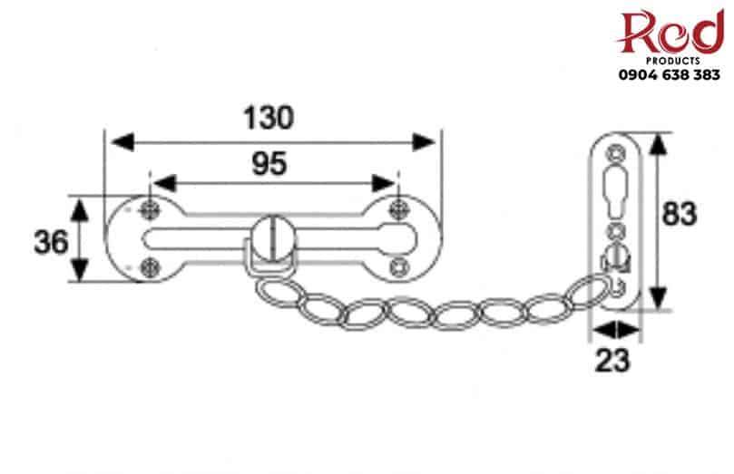 Chốt khóa cửa dây xích loại thép không gỉ dày DLF002 10